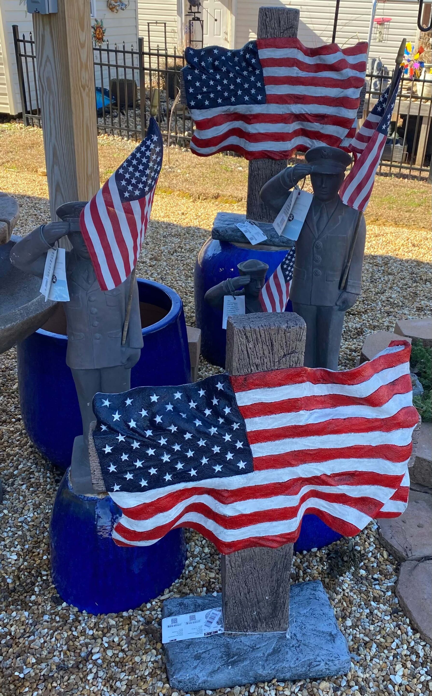 veterans Veterans Dispay with American Flag